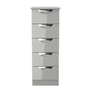 Camden 5 Drawer Tallboy in Grey Gloss & Dusk Grey - Ready Assembled