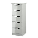 Camden 5 Drawer Tallboy in Grey Gloss & Dusk Grey - Ready Assembled