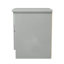 Camden 2 Drawer Bedside Cabinet in Grey Gloss & Dusk Grey - Ready Assembled