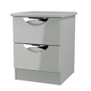Camden 2 Drawer Bedside Cabinet in Grey Gloss & Dusk Grey - Ready Assembled