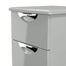 Camden 2 Drawer Bedside Cabinet in Grey Gloss & Dusk Grey - Ready Assembled