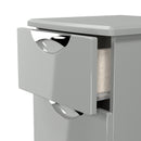 Camden 2 Drawer Bedside Cabinet in Grey Gloss & Dusk Grey - Ready Assembled