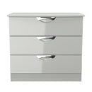 Camden 3 Drawer Chest in Grey Gloss & Dusk Grey - Ready Assembled