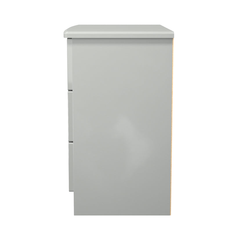 Camden 3 Drawer Chest in Grey Gloss & Dusk Grey - Ready Assembled