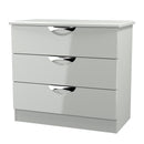 Camden 3 Drawer Chest in Grey Gloss & Dusk Grey - Ready Assembled