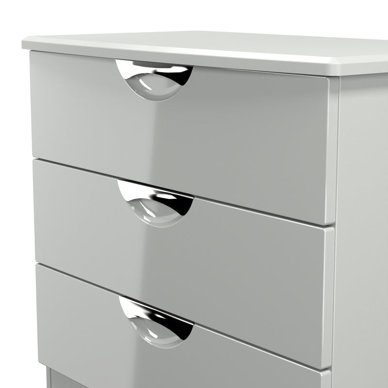 Camden 3 Drawer Chest in Grey Gloss & Dusk Grey - Ready Assembled