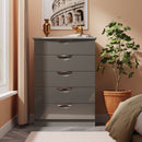 Camden 5 Drawer Chest in Grey Gloss & Dusk Grey - Ready Assembled