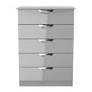 Camden 5 Drawer Chest in Grey Gloss & Dusk Grey - Ready Assembled