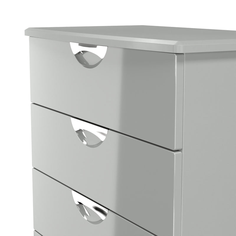 Camden 5 Drawer Chest in Grey Gloss & Dusk Grey - Ready Assembled