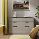 Camden 6 Drawer Wide Chest in Grey Gloss & Dusk Grey - Ready Assembled