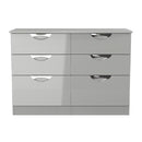 Camden 6 Drawer Wide Chest in Grey Gloss & Dusk Grey - Ready Assembled