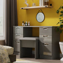 Camden Double Pedestal Desk in Grey Gloss & Dusk Grey - Ready Assembled