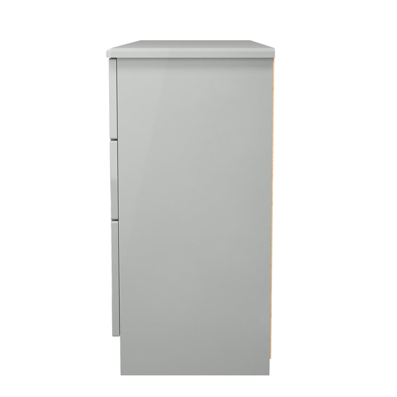 Camden Double Pedestal Desk in Grey Gloss & Dusk Grey - Ready Assembled