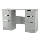 Camden Double Pedestal Desk in Grey Gloss & Dusk Grey - Ready Assembled