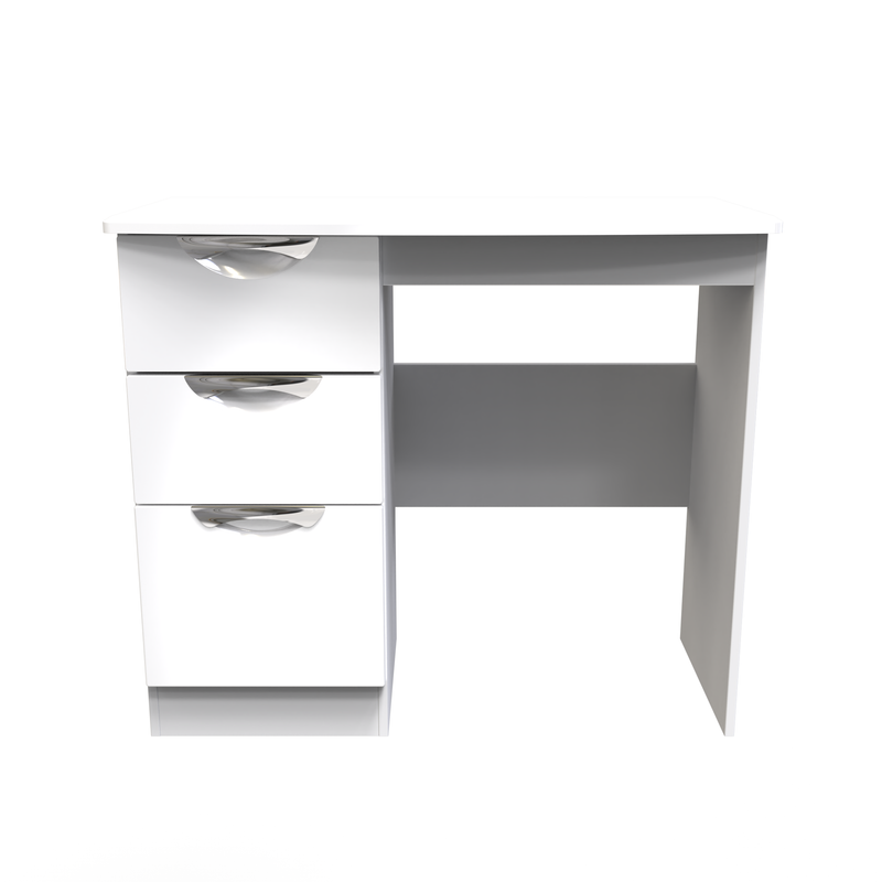 Cairo Ready Assembled Dressing Table  - White Gloss & White