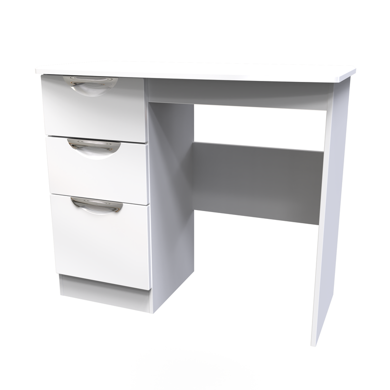Cairo Ready Assembled Dressing Table  - White Gloss & White