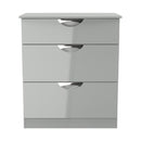Camden 3 Drawer Deep Chest in Grey Gloss & Dusk Grey - Ready Assembled