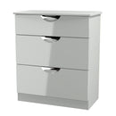 Camden 3 Drawer Deep Chest in Grey Gloss & Dusk Grey - Ready Assembled