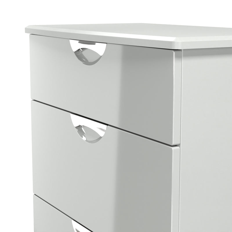 Camden 3 Drawer Deep Chest in Grey Gloss & Dusk Grey - Ready Assembled