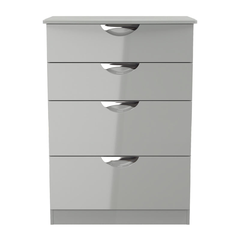 Camden 4 Drawer Deep Chest in Grey Gloss & Dusk Grey - Ready Assembled