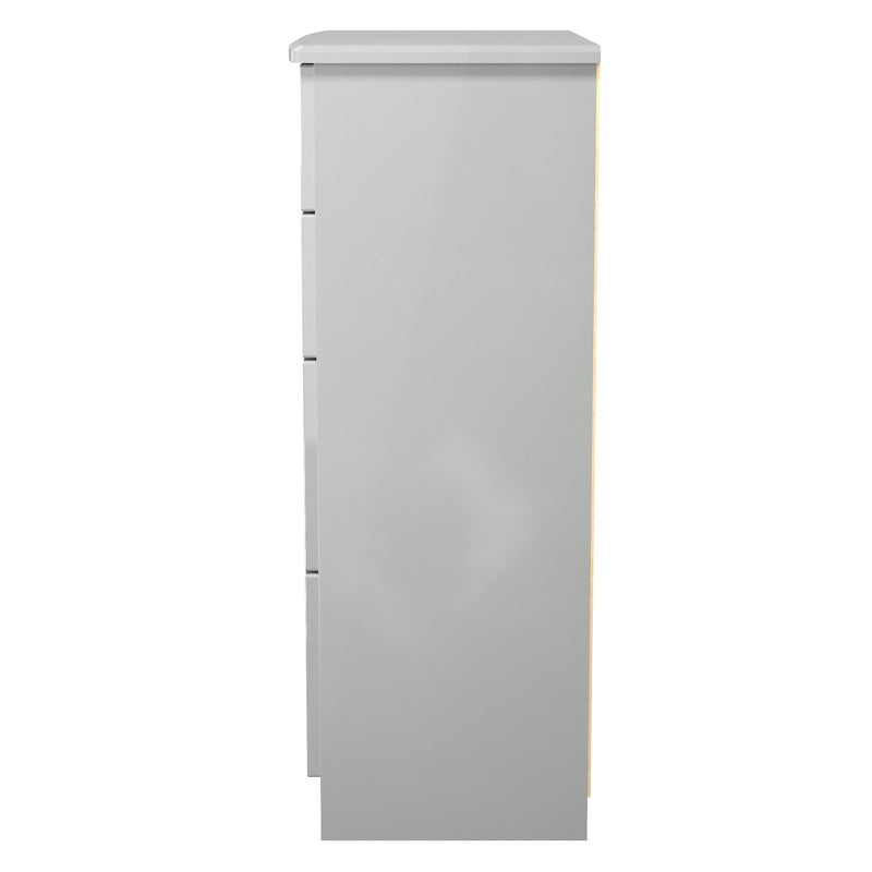 Camden 4 Drawer Deep Chest in Grey Gloss & Dusk Grey - Ready Assembled