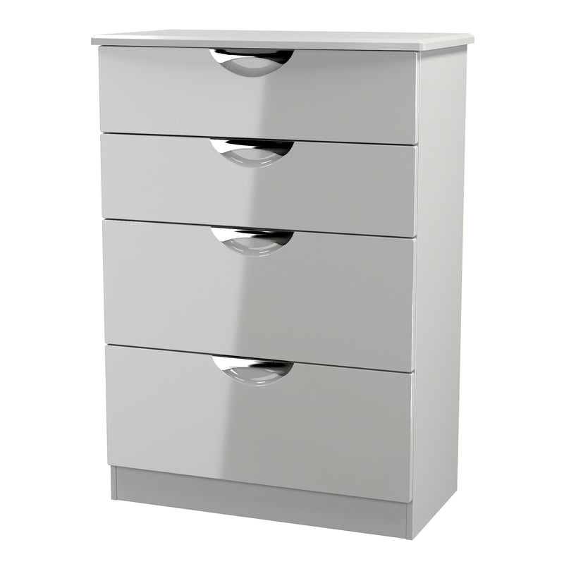 Camden 4 Drawer Deep Chest in Grey Gloss & Dusk Grey - Ready Assembled