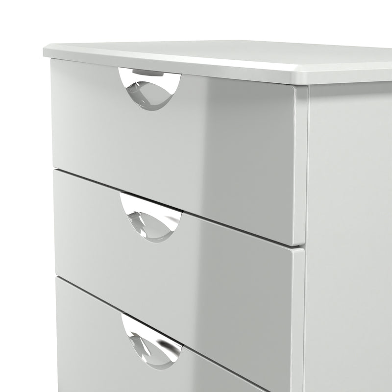 Camden 4 Drawer Deep Chest in Grey Gloss & Dusk Grey - Ready Assembled