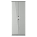 Camden 2 Door Wardrobe in Grey Gloss & Dusk Grey - Ready Assembled