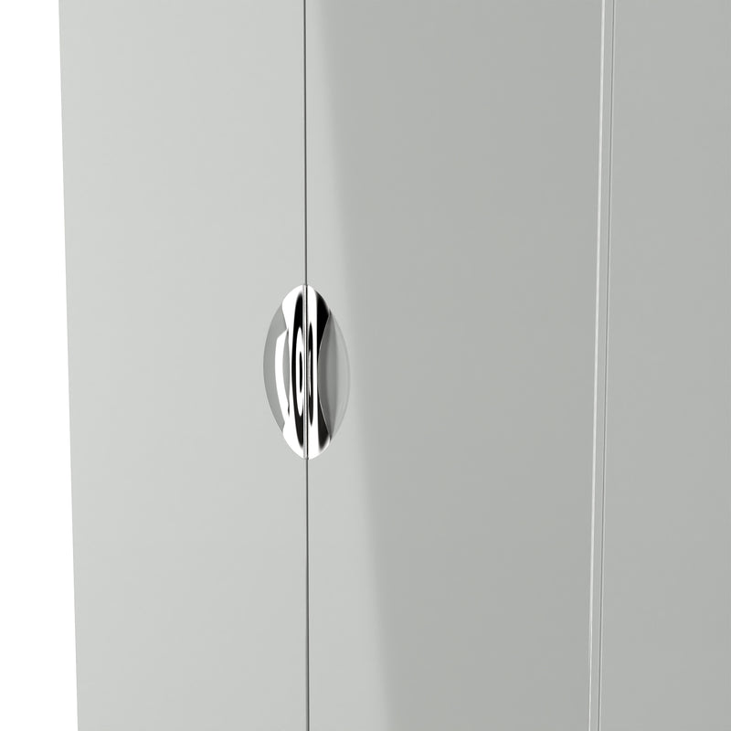 Camden 2 Door Wardrobe in Grey Gloss & Dusk Grey - Ready Assembled
