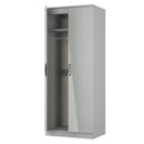Camden 2 Door Wardrobe in Grey Gloss & Dusk Grey - Ready Assembled