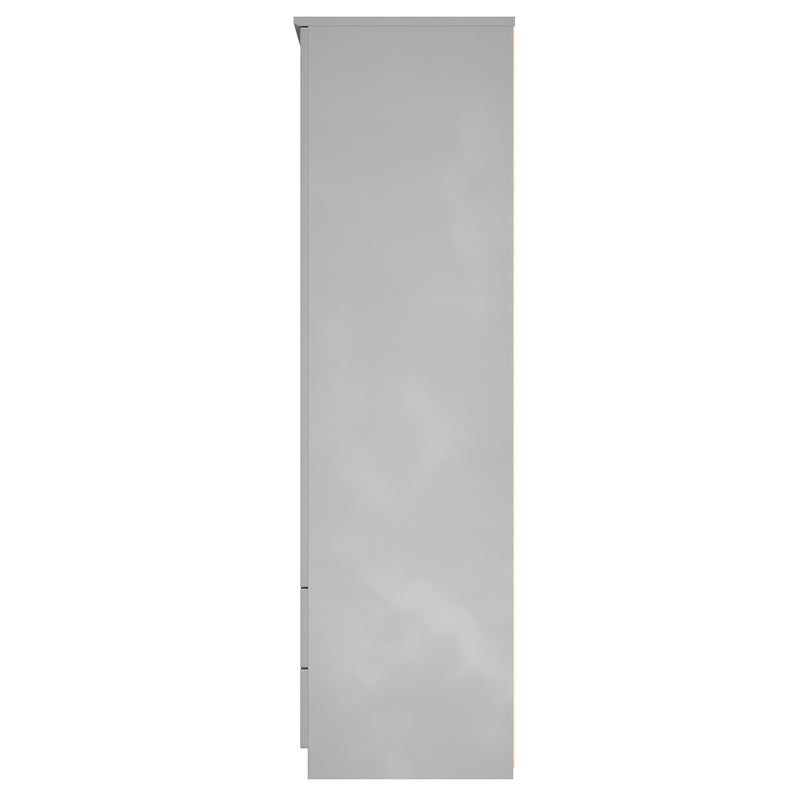 Camden 2 Door 2 Drawer Wardrobe in Grey Gloss & Dusk Grey - Ready Assembled