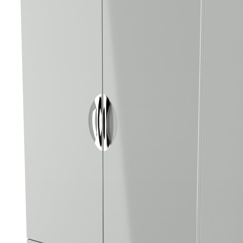Camden 2 Door 2 Drawer Wardrobe in Grey Gloss & Dusk Grey - Ready Assembled