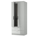 Camden 2 Door 2 Drawer Wardrobe in Grey Gloss & Dusk Grey - Ready Assembled