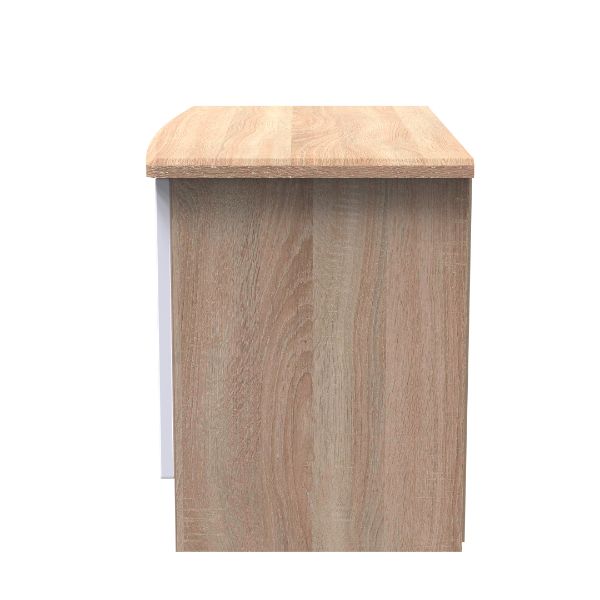 Cairo Ready Assembled TV Unit with 2 Doors  - White Gloss & Bardolino Oak