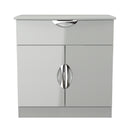 Camden 1 Drawer 2 Door Sideboard in Grey Gloss & Dusk Grey - Ready Assembled