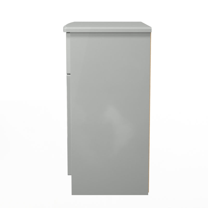 Camden 1 Drawer 2 Door Sideboard in Grey Gloss & Dusk Grey - Ready Assembled
