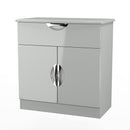 Camden 1 Drawer 2 Door Sideboard in Grey Gloss & Dusk Grey - Ready Assembled