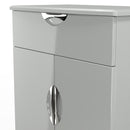 Camden 1 Drawer 2 Door Sideboard in Grey Gloss & Dusk Grey - Ready Assembled