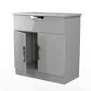 Camden 1 Drawer 2 Door Sideboard in Grey Gloss & Dusk Grey - Ready Assembled