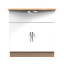 Cairo Ready White Gloss & Bardolino Oak Assembled Sideboard with 1 Drawer & 2 Doors