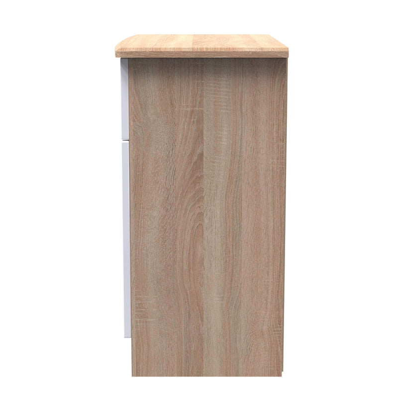 Cairo Ready White Gloss & Bardolino Oak Assembled Sideboard with 1 Drawer & 2 Doors