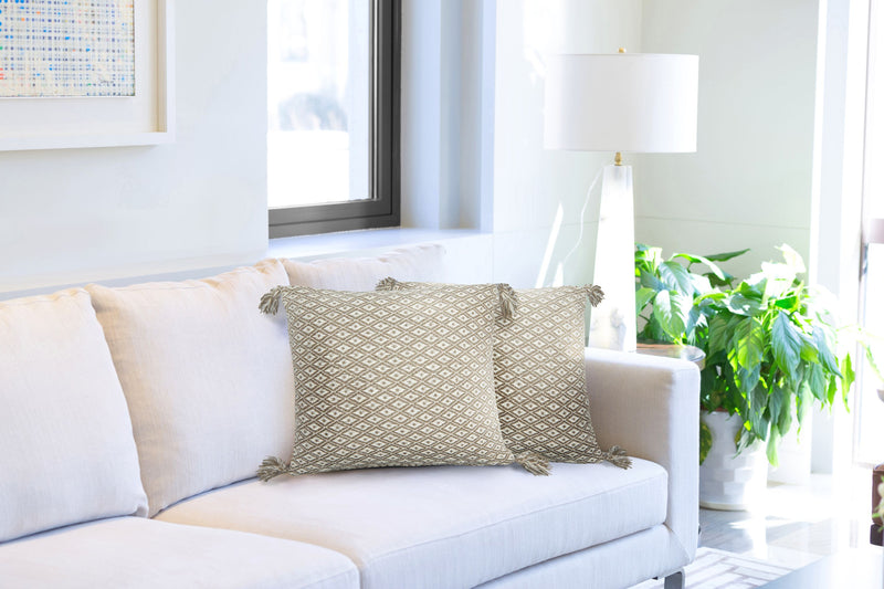 Casablanca - Recycled Cotton Cushion Cover in Taupe