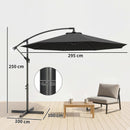 Outsunny 3(m) Banana Parasol Cantilever Umbrella Garden