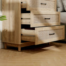 HOMCOM 3 Drawer Chest Of Drawers, Wide Storage Unit For Living Room, Oak