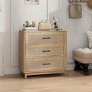 HOMCOM 3 Drawer Chest Of Drawers, Wide Storage Unit For Living Room, Oak
