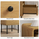 HOMCOM Bedside Table with Drawer and Shelf, Modern Bedside Cabinet, Oak