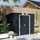 Outsunny 7 x 4ft Metal Garden Storage Shed w/ Double Door Dark Grey