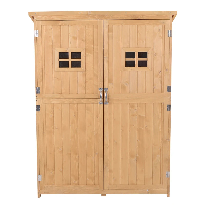 Outsunny wooden Tool Shed - Natural