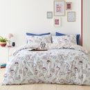 Fusion Coffee Club Duvet Cover Set in Blue