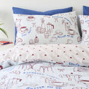 Fusion Coffee Club Duvet Cover Set in Blue
